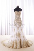 Sweetheart Mermaid Wedding dresses With Golden Appliques wd-013