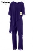 Grape Chiffon Loose mother of the bride pant suits for Summer mps-225