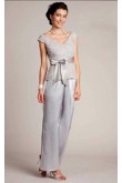 Gray V-Neck Mother of the bride pant suits mps-240