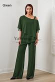 Green Chiffon Women's Pant Suits,Hot Sale Mother Of The Bride Pant Suits, Completi pantalone per la madre della sposa mps-579-20