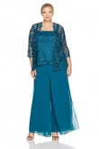 Greenblack Hunter lace Mother of the bride pant suits larger size Mother of the groom outfit mps-135