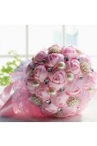 Hand Beading pink wedding bouquets for bride and bridesmaids with Crystal