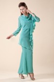Lake Blue Cowl Neck Glamorous Loose Latest Fashion Women's outfit mps-230