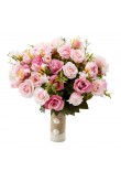Light pink and Dark pink wedding bouquets for bride and bridesmaids