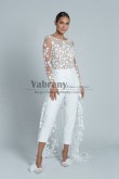 lovely Stylish Lace Overskirt Wedding Jumpsuit, Combinaisons De Mariée so-304