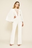 Modern Bridal Jumpsuits Wedding Cape Gown so-126
