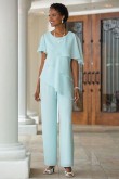 Beach wedding Mother of the btide pant suits  Comfortable Chiffon Trousers mps-072