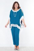 New arrival Loose Ocean Blue Mother of the bridal outfit pant suits mps-041