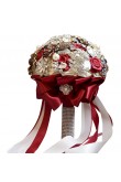 New Arrival Rose Red Elegant Wedding bouquets for bride with Pearls Glass Drill and Crystal