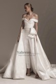 Elegant Hand Beading Satin Wedding Dress With Detachable Train,Women's Jumpsuits for wedding, Monos de novia so-318
