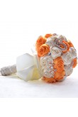 Orange and Ivory Artificial Flowers Rose for Bridesmaids holding flowers