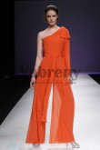 Orange One Shoulder Jumpsuits pants sets prom dress so-069