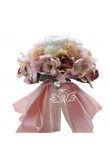 Pearl Pink and white wedding bouquets for bride and bridesmaids