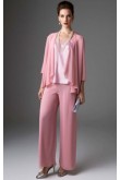 Pink chiffon women's outfits Lovely with jacket trouser suit mps-238