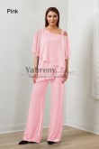 Pink Chiffon Women's Pant Suits,Hot Sale Mother Of The Bride Pant Suits, Abbigliamento femminile mps-579-21