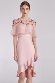 Pink Dressy hip package Embroidery prom Dresses for Homecoming cyh-017