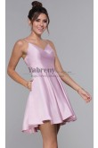 Pink Short Dresses,Pleated-Bodice Satin Homecoming Dress,Vestidos De Fiesta sd-050-2