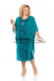 Plus size Mother of the bride Dress Jade Green Lace Loose Women's Dresses mps-500-2