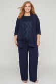 Plus Size Mother of the Bride Pant Suits Grandmother Dark Navy Women Outfts mps-740-5