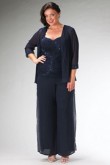 Plus Size mother of the bride  pants sets Dark Navy outfits mps-209