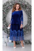 Plus Size Royal Blue Velvet dresses,Vestidos de mujer mps-556-5
