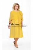 Plus size Yellow Chiffon Mother of the bride Dress Gold Women Dress mps-505-2