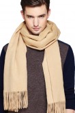Stylish Pure Khaki Color Wool men Scarves for Autumn and Winter