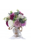 Beautiful Artificial Flowers Rose for Bridesmaids and bride holding flowers Purple and green