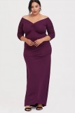 Purple Plus Size Women's Dresses,Elastic Half Sleeves Mother Of The Bride Dresses mps-403