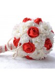 Red and Ivory Gorgeous Artificial wedding bouquets for bride with Bead string