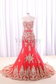 Red Sweetheart Elegant Wedding dresses With Golden Appliques wd-013-1