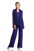 Royal Blue Chiffon Spring mother of the bride pants suits mps-186