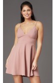 Scalloped V-Neck Bean Paste Homecoming Dresses,under $100 Vestidos De Fiesta sd-052