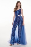 Sequins Cocktail Dresses Jumpsuits with  detachable skirt Royal blue so-181