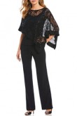 Black Sequins Overlay Top Trousers Lace Mother special occasion pant suit mps-125