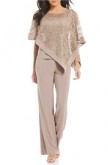 khaki Overlay Top Trousers set Mother special occasion wear mps-122