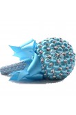 Sky Blue Handmade Beads Wedding bouquets for bride with Glass Drill and Crystal