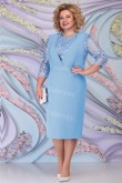 Sky Blue Knee-Length  Mother of the bride dress Plus size Women's mps-467-5
