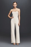 Sweetheart Bridal Jumpsuit Gown Chest with hand flowers so-149