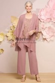 Three Piece Pearl Pink Women's Trousers Outfit Mother of the Bride Pant Suits with Jacket mps-757