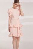 New Style Tiered Ruched pink Homecoming dresses cyh-001