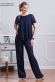 Under $100 chiffon mother of the bride pant suit dark blue two piece outfit for wedding mps-253