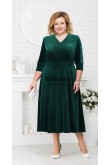 Velvet V-Neck Green Plus Size Mid-Calf Mother Of the bride Dresses, Robes pour femmes de grande taille mps-548-2