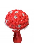 Wedding bouquets for bride red for Bridesmaid Bouquet with Hand Beading Pearls