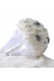 White Crystal Artificial Flowers Rose Bouquet for bride and bridesmaids