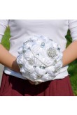 White Artificial Flowers Rose for Bride Bouquet with preals