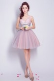 Yabreny Above Knee V-neck prom Dresses lovely pink Homecoming Dresses TSJY-032