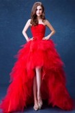 Yabreny Dressy Strapless Brush Train red Front Short Long Back prom Dresses TSJY-020