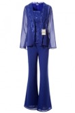 Yabreny Royal Blue Mother of bride Trousers set with jacket Elegant  Lace pants outfits mps-270