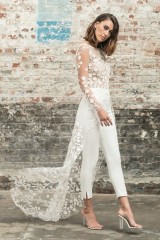 Backless Bridal Jumpsuit dress with train Summer beach so-194